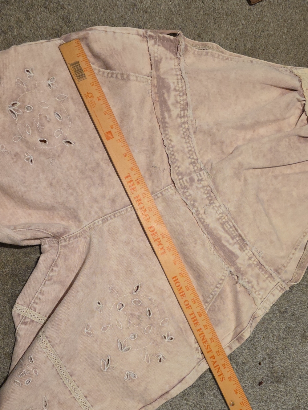 POL Pink Washed Denim Eyelet Wide-Leg Jumpsuit - Picture 10 of 16